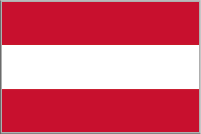 The national flag of Austria — three equal horizontal bands of red, white, and red