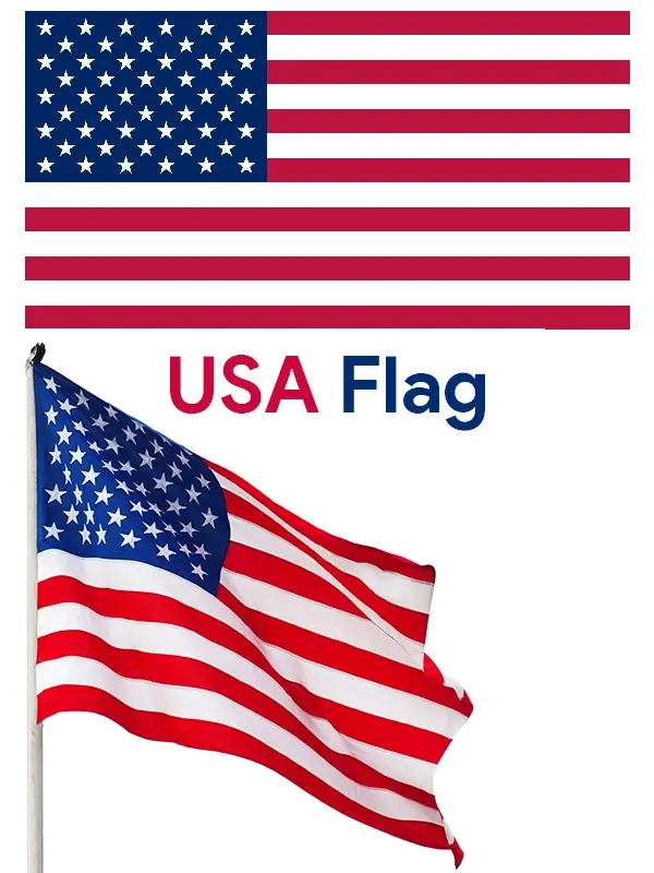 The current 50-star flag, nine offset rows of six and five stars